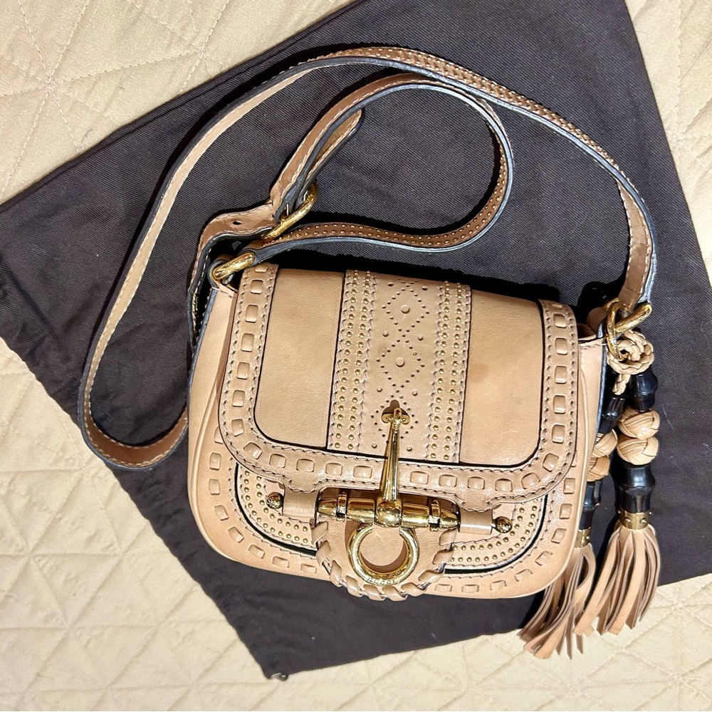 Gucci Leather Snaffle Bit Small Shoulder Bag Beige - image 1